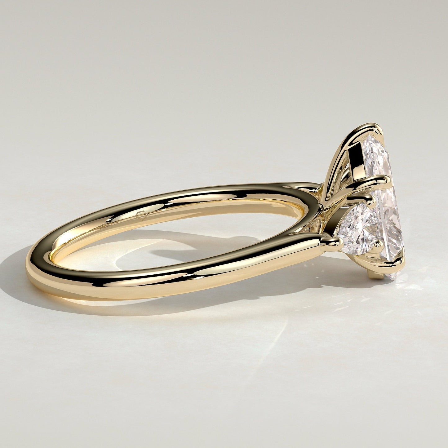 2 CT Pear Trilogy Three Stone Moissanite Engagement Ring