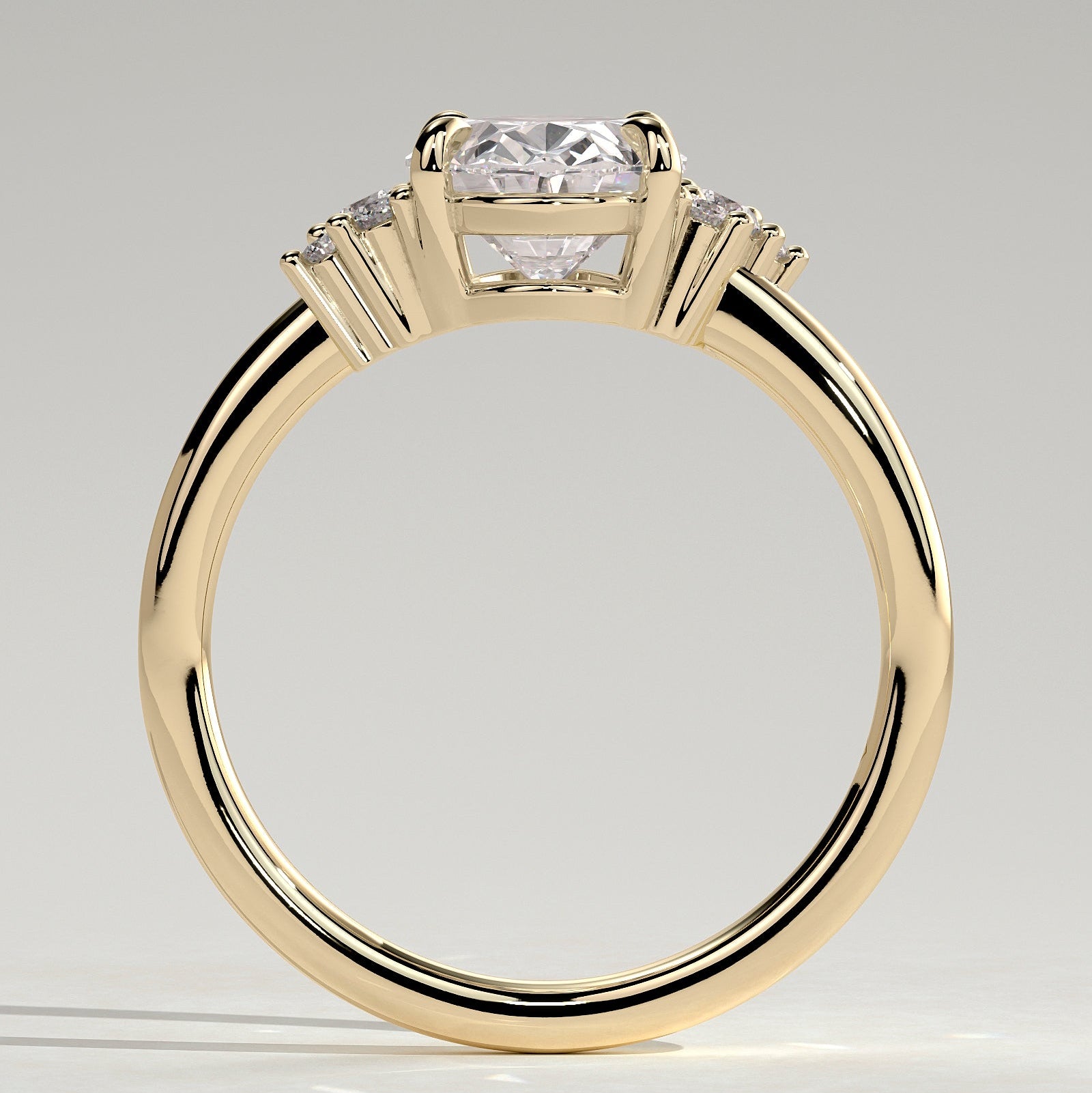 2 CT Oval Cluster Moissanite Engagement Ring
