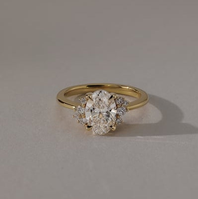 2 CT Oval Cluster Moissanite Engagement Ring