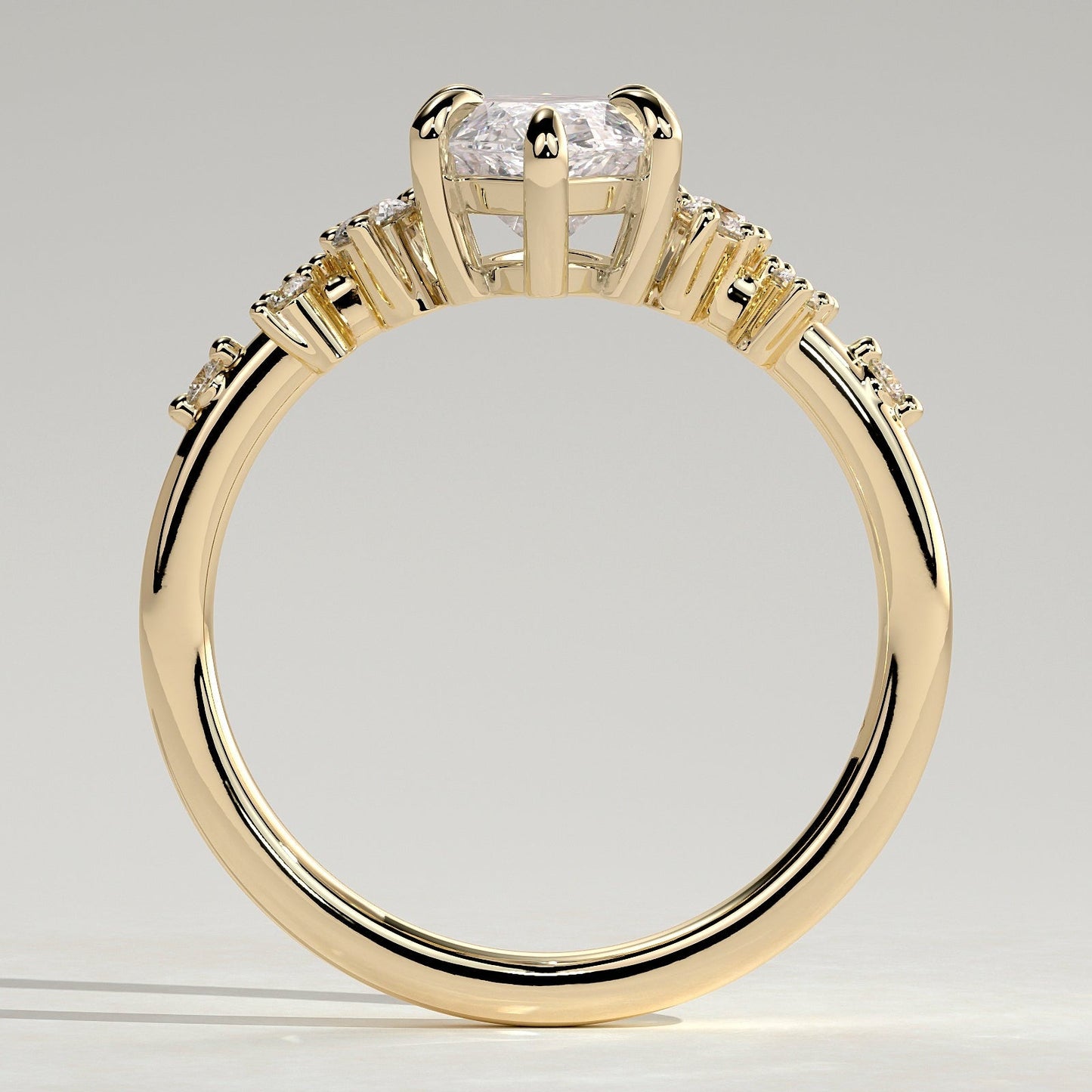 2 CT Marquise Cluster Moissanite Engagement Ring
