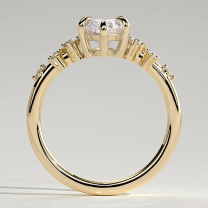 2 CT Marquise Cluster Moissanite Engagement Ring