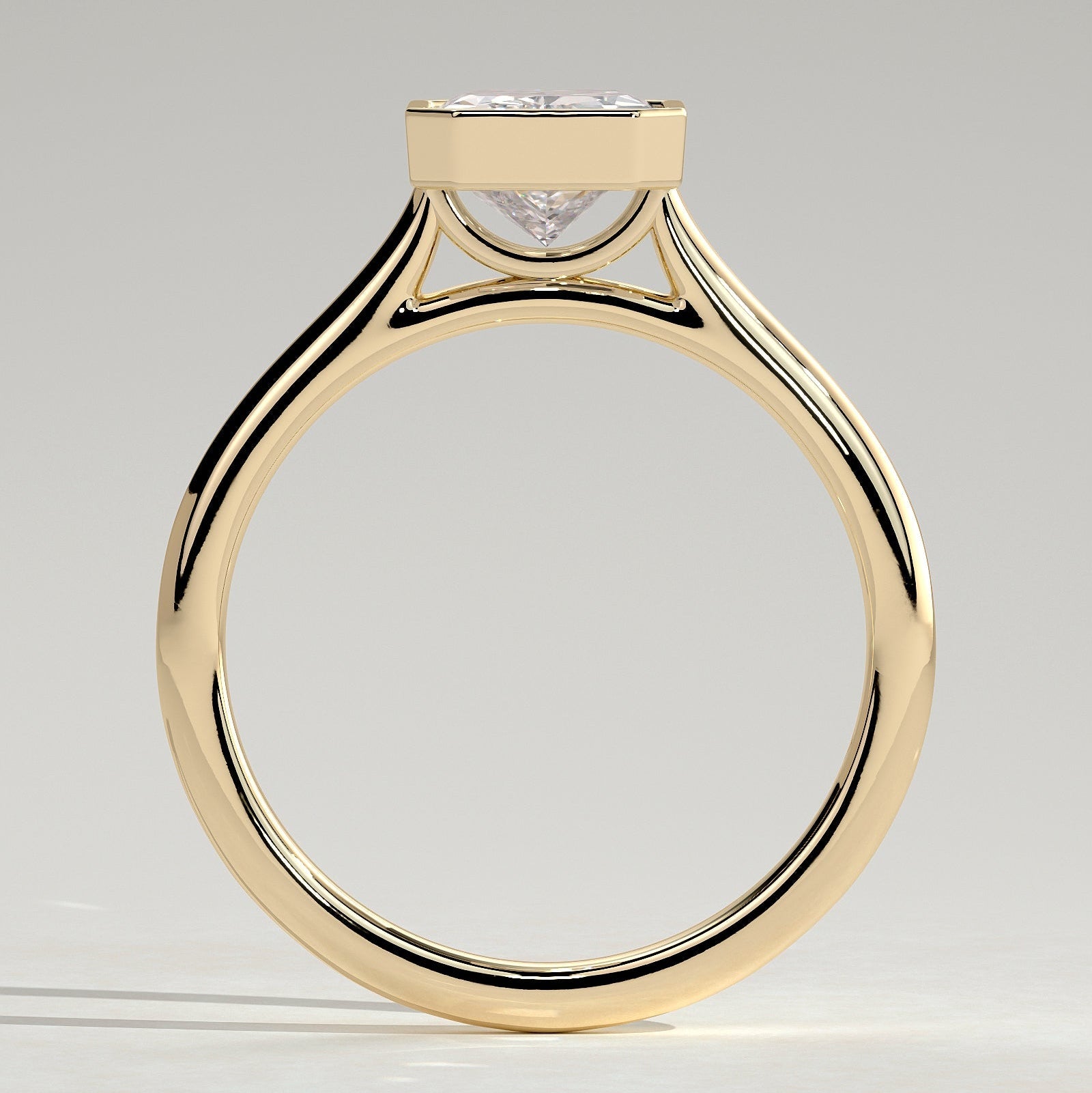 2 CT Radiant Bezel Solitaire Moissanite Engagement Ring
