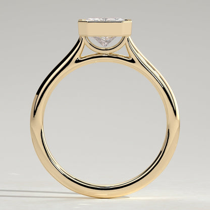 2 CT Radiant Bezel Solitaire Moissanite Engagement Ring