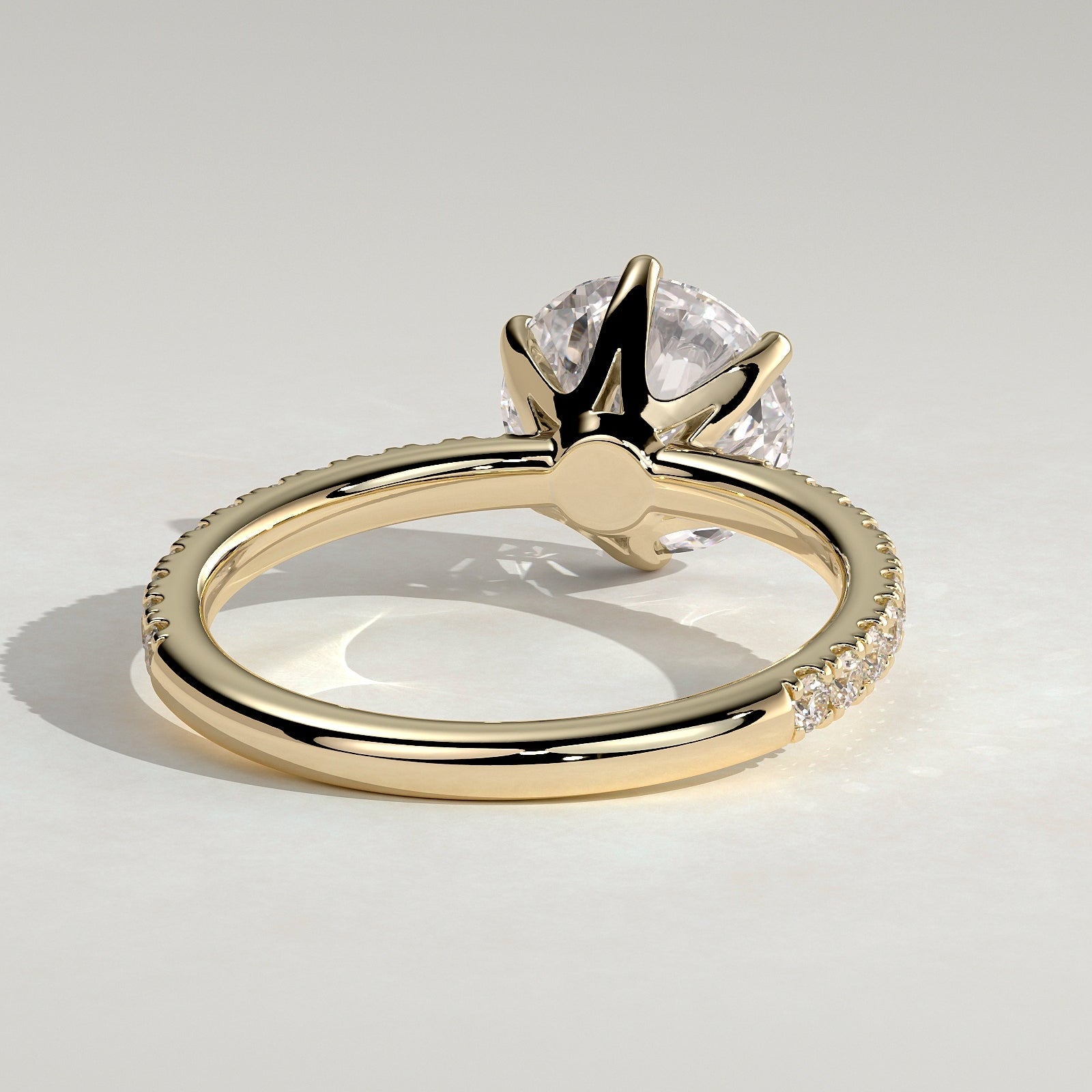 2 CT Round Pave Moissanite Engagement Ring