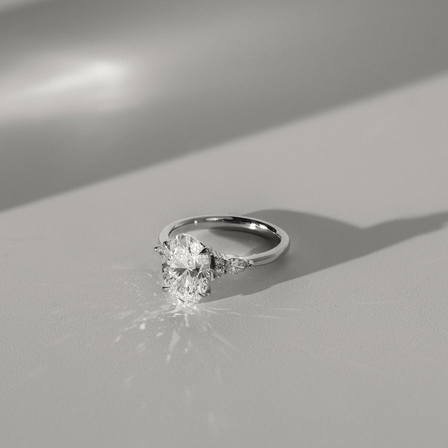 2 CT Oval Cluster Moissanite Engagement Ring