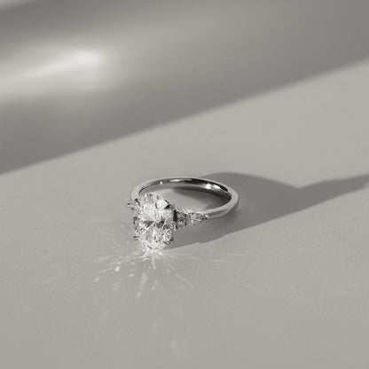 2 CT Oval Cluster Moissanite Engagement Ring