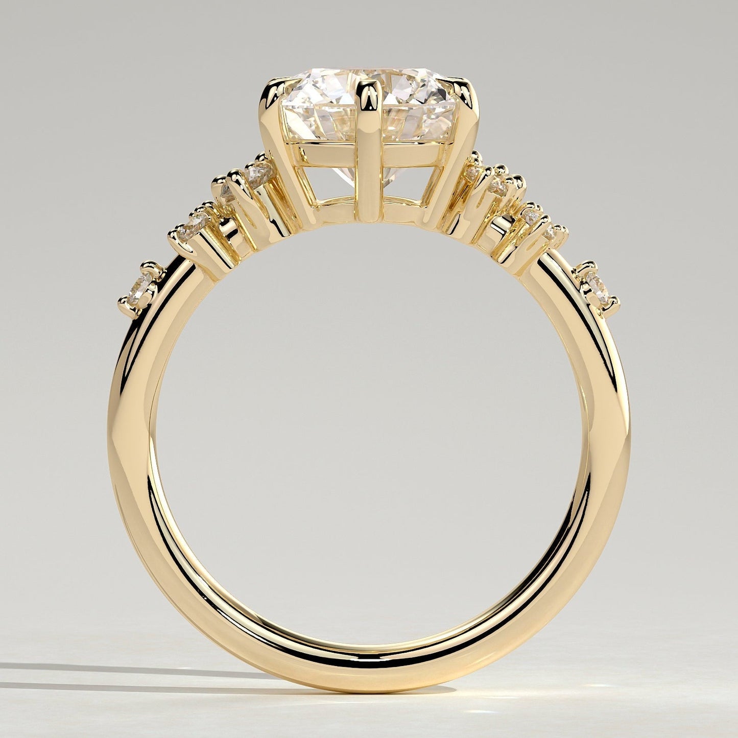2 CT Round Cluster Moissanite Engagement Ring