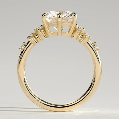 2 CT Round Cluster Moissanite Engagement Ring