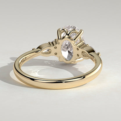 2 CT Oval Cluster Moissanite Engagement Ring