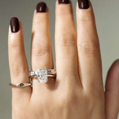 2 CT Radiant Bezel Solitaire Moissanite Engagement Ring