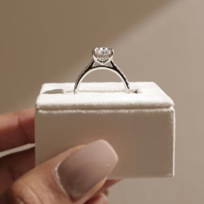 2 CT Pear Pave Moissanite Engagement Ring