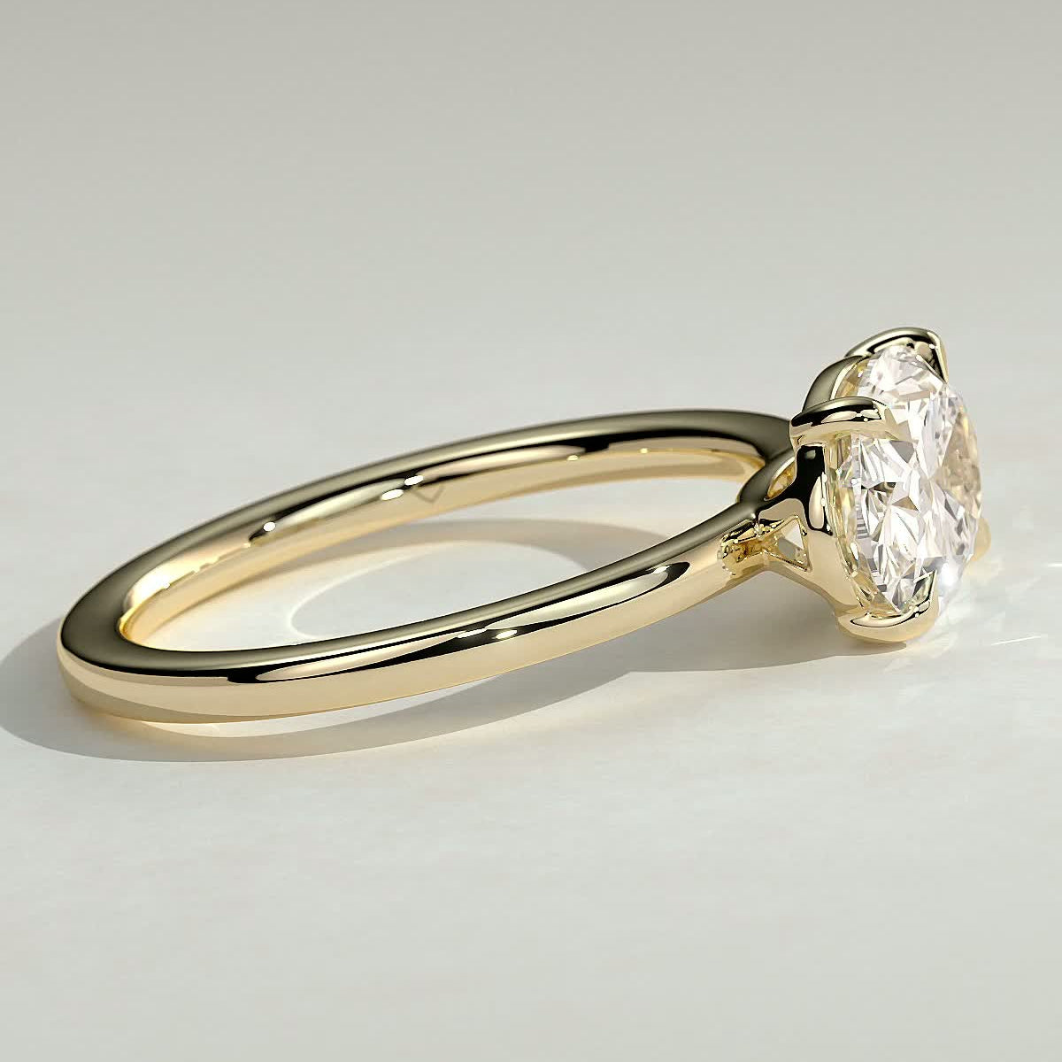 2 CT Oval Solitaire Moissanite Engagement Ring
