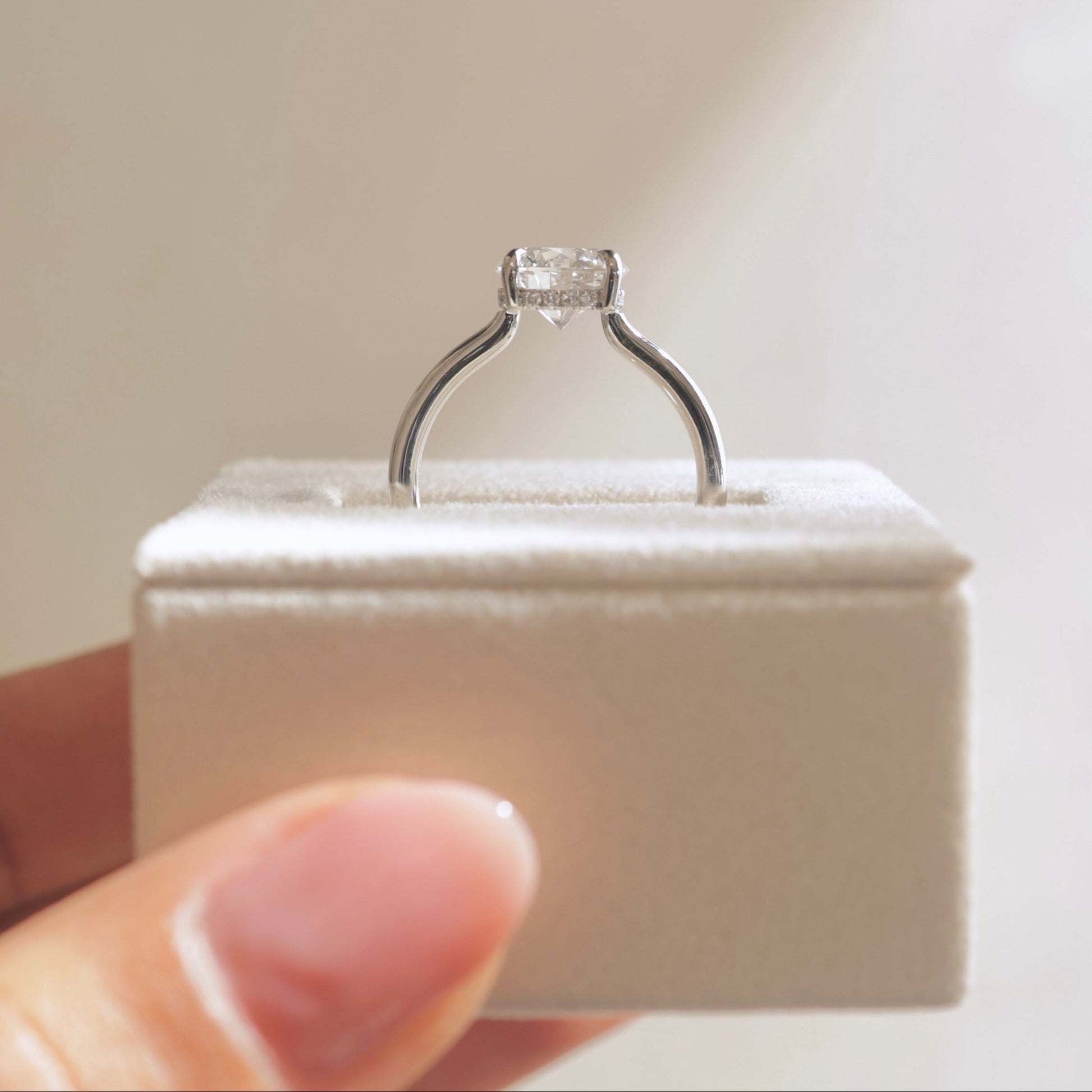 2 CT Round Hidden Halo Moissanite Engagement Ring