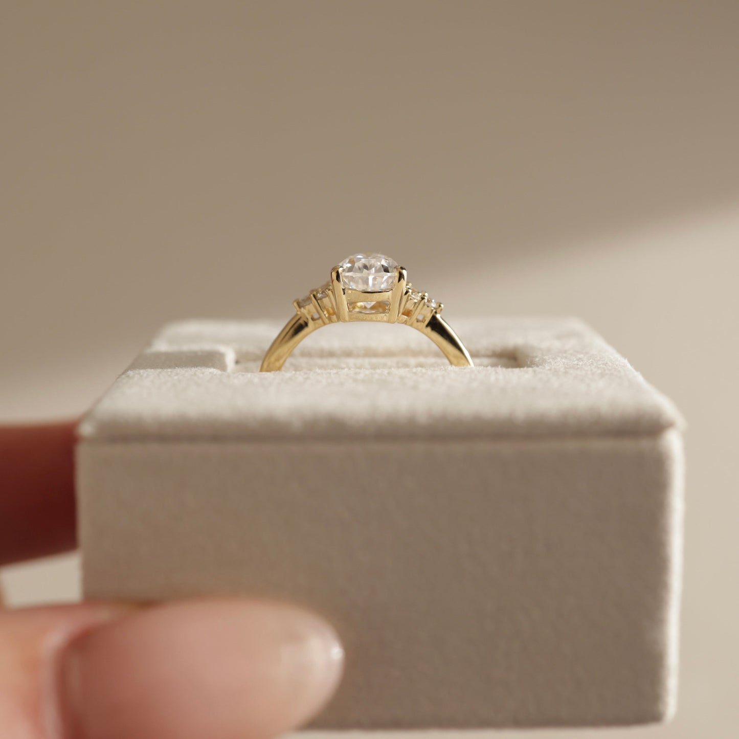 2 CT Pear Cluster Moissanite Engagement Ring