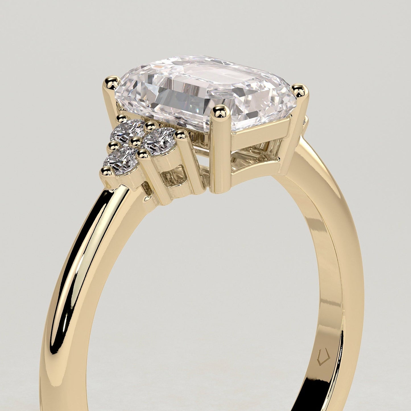 2 CT Emerald Cluster Moissanite Engagement Ring