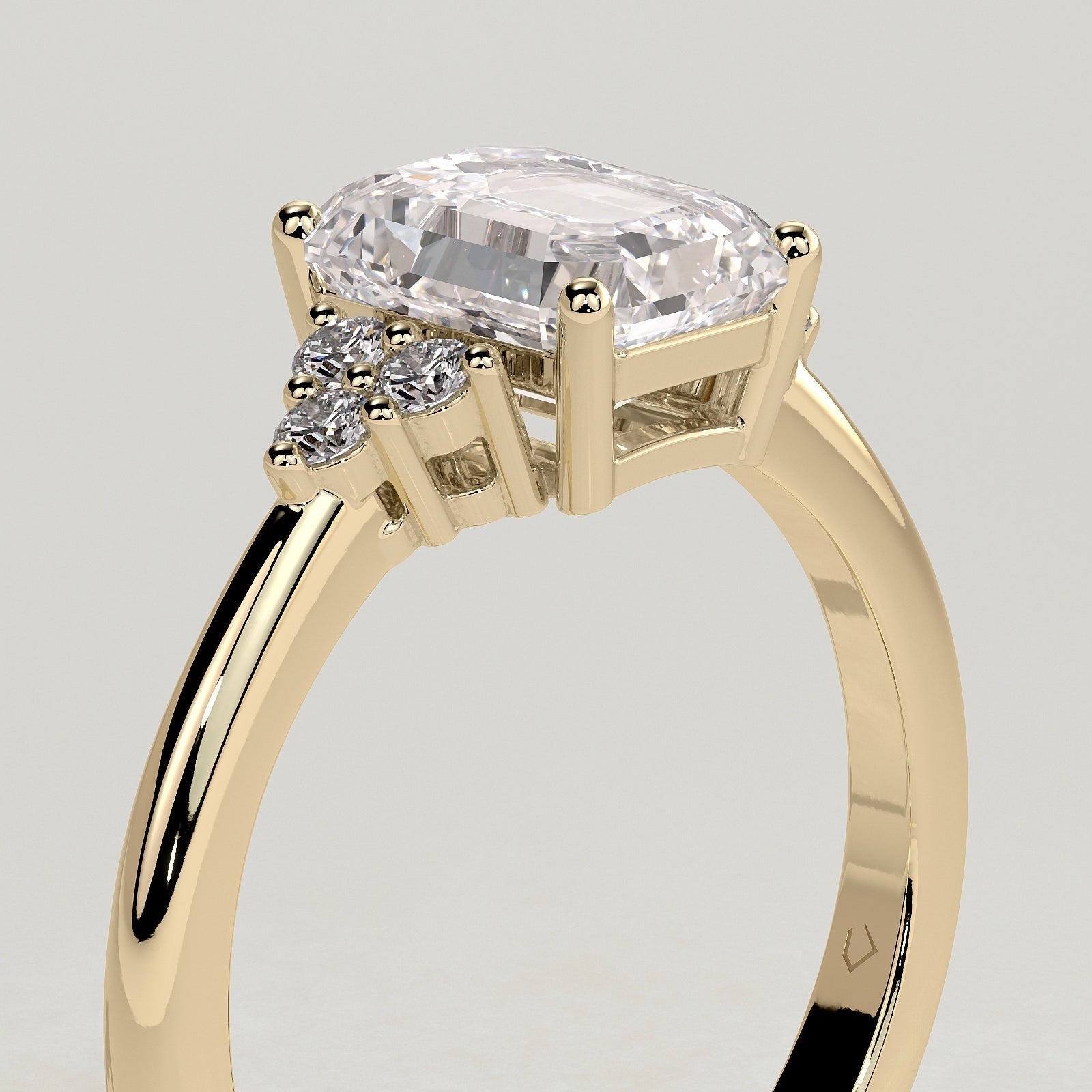 2 CT Emerald Cluster Moissanite Engagement Ring