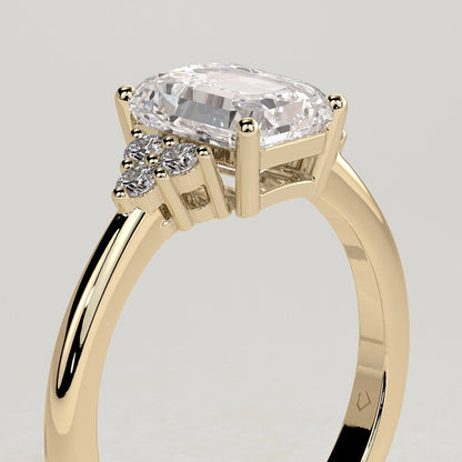 2 CT Emerald Cluster Moissanite Engagement Ring