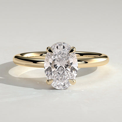 2 CT Oval Hidden Halo Moissanite Engagement Ring