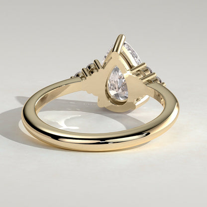 2 CT Pear Cluster Moissanite Engagement Ring