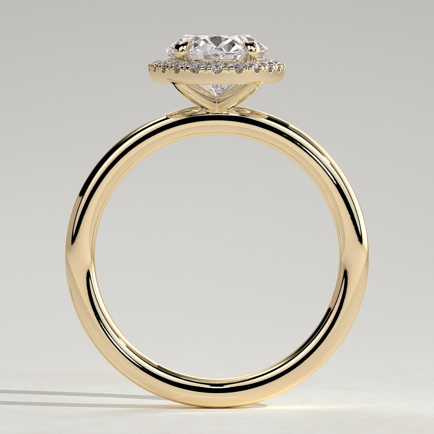 2 CT Oval Halo Moissanite Engagement Ring