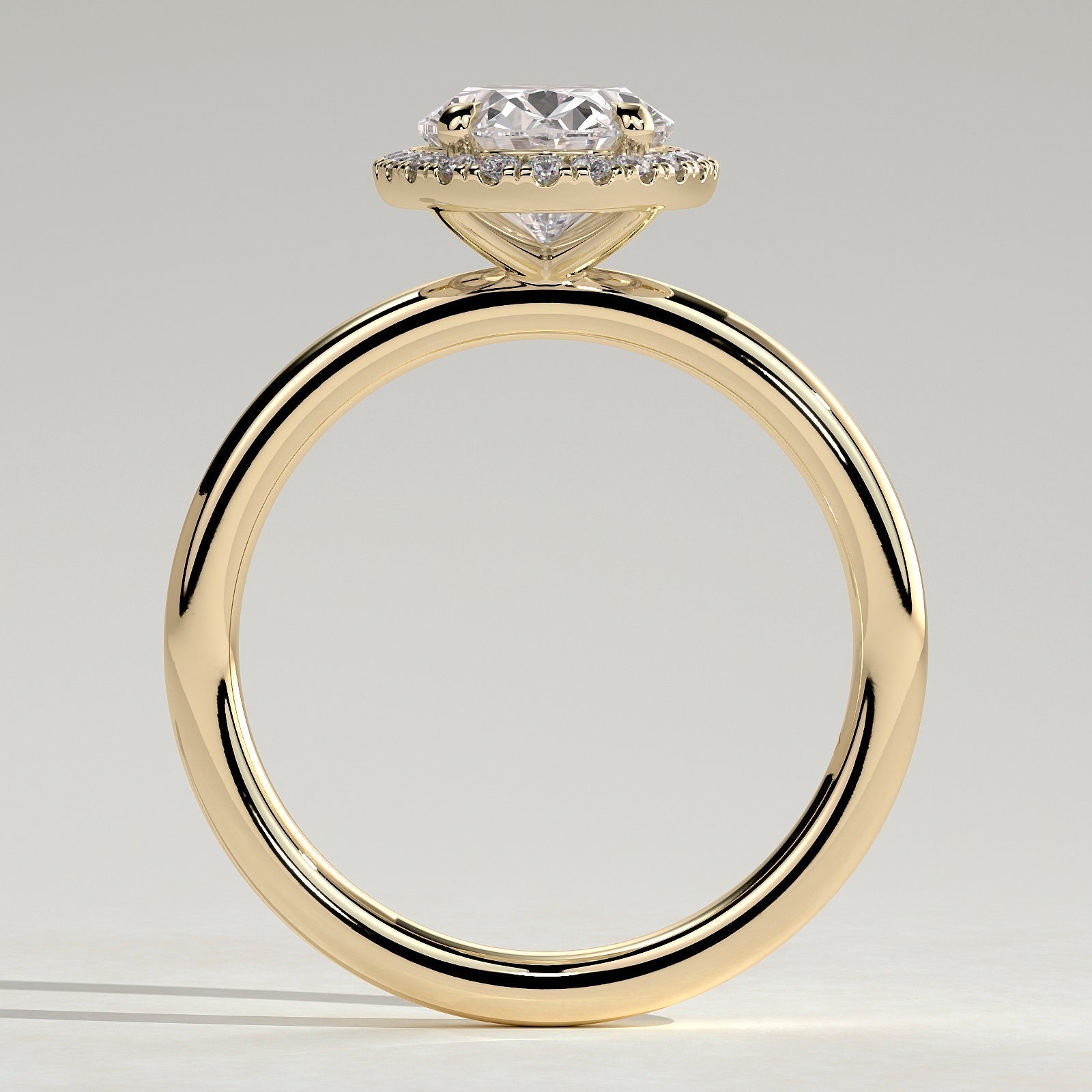 2 CT Oval Halo Moissanite Engagement Ring