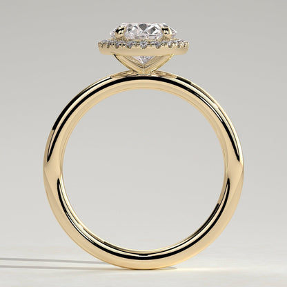 2 CT Oval Halo Moissanite Engagement Ring