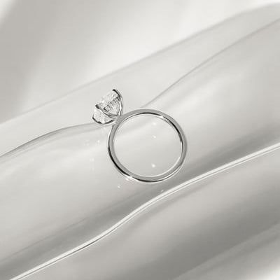 2 CT Elongated Cushion Hidden Halo Moissanite Engagement Ring