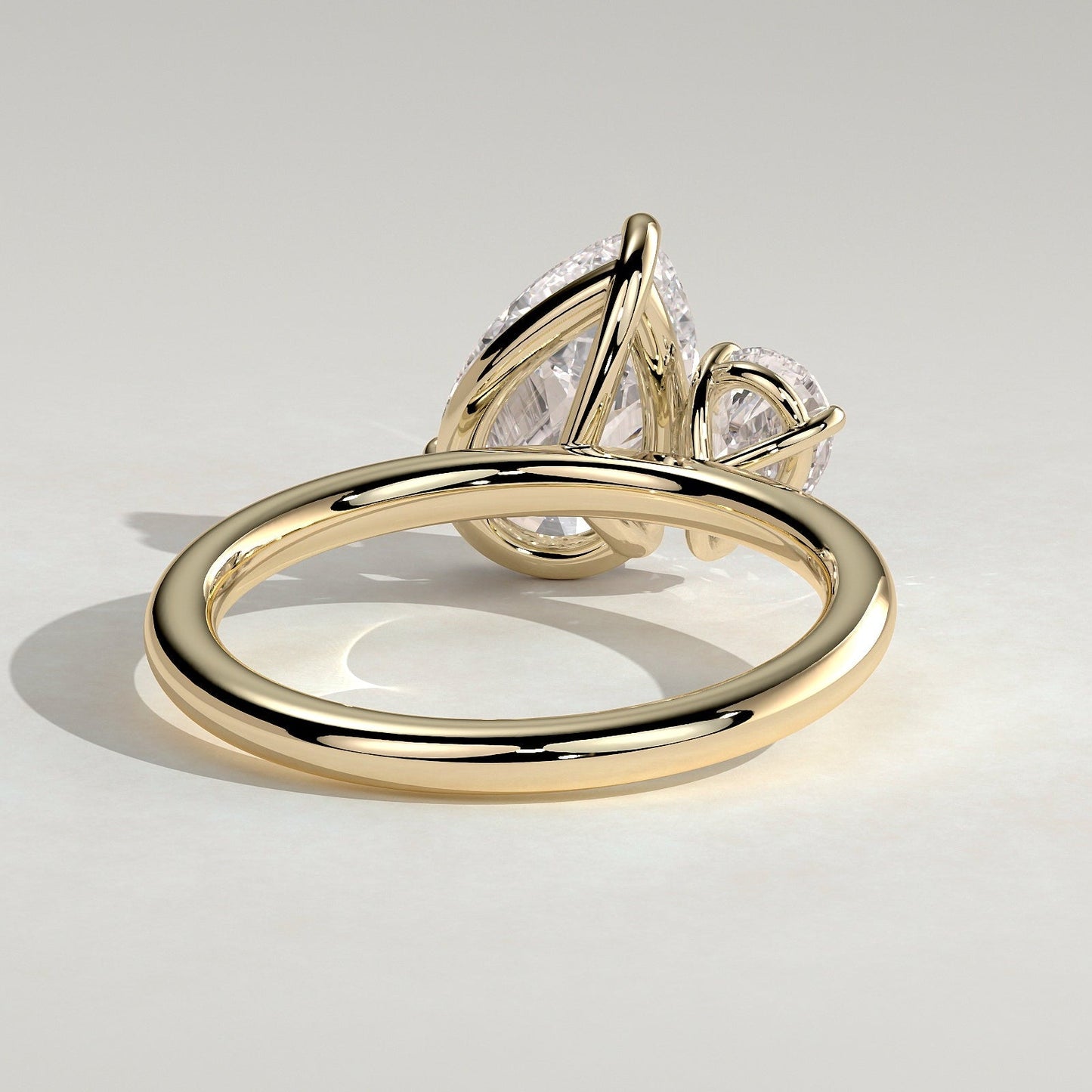 1 TCW Pear Toi et Moi Moissanite Engagement Ring