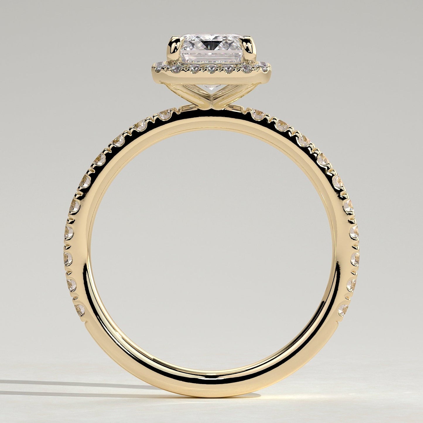 2 CT Emerald Halo & Pave Moissanite Engagement Ring