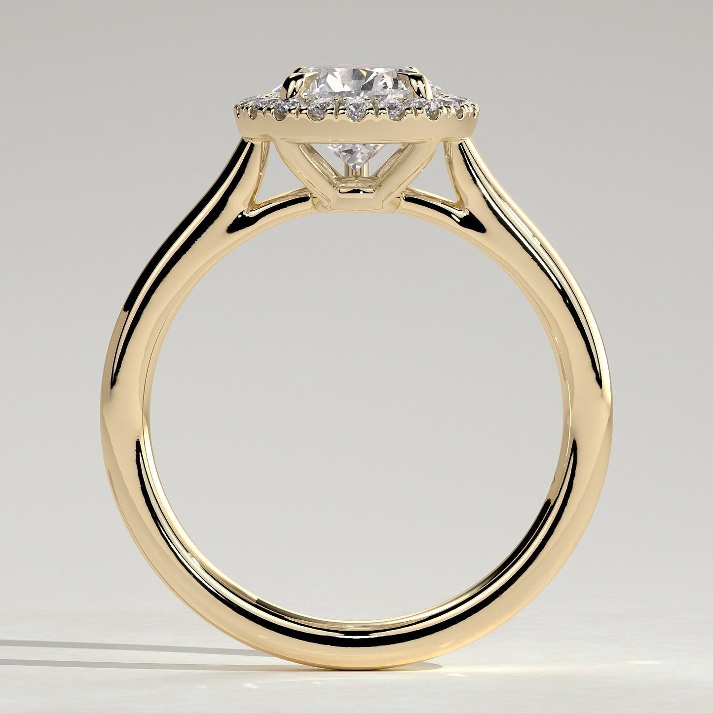 2 CT Pear Halo Moissanite Engagement Ring