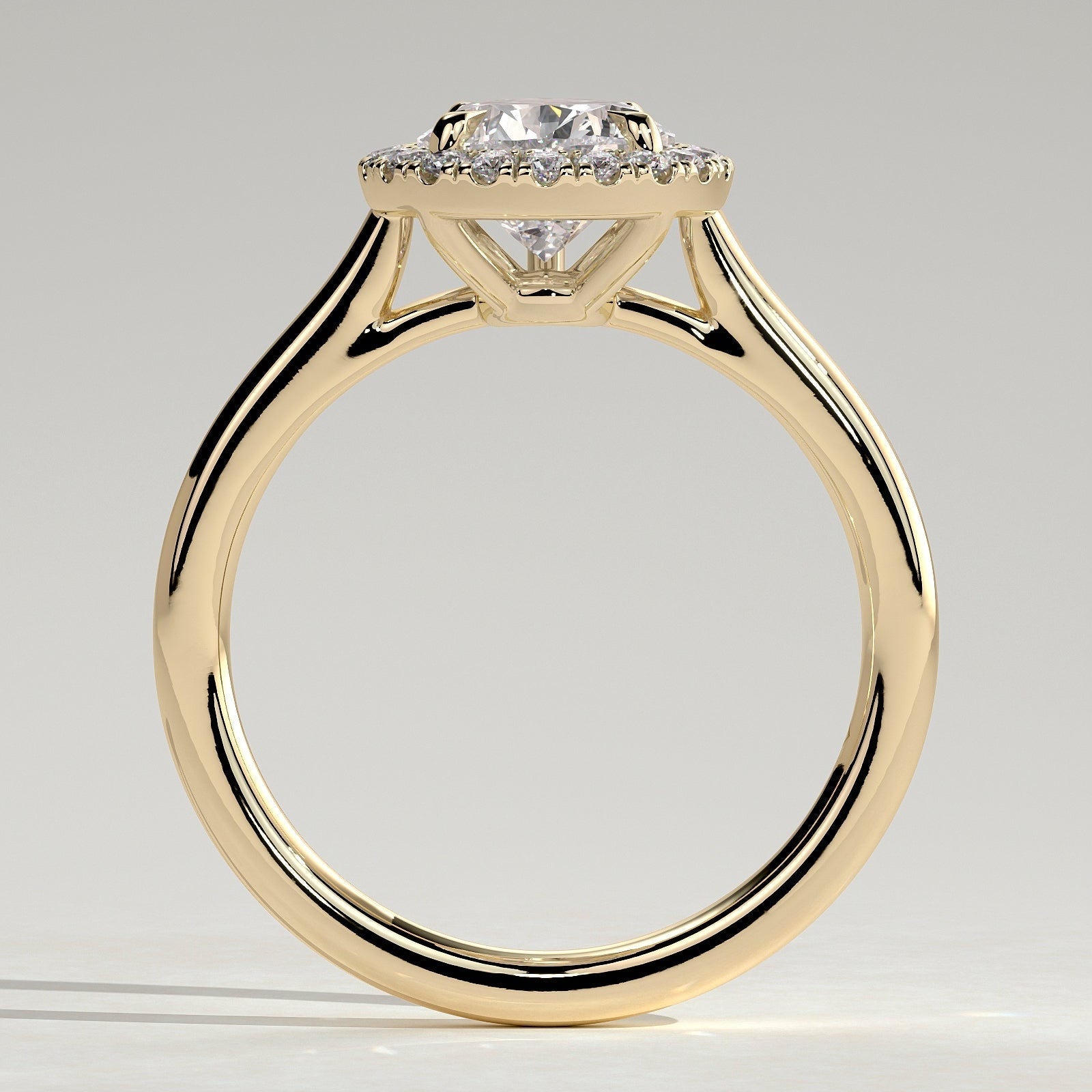 2 CT Pear Halo Moissanite Engagement Ring