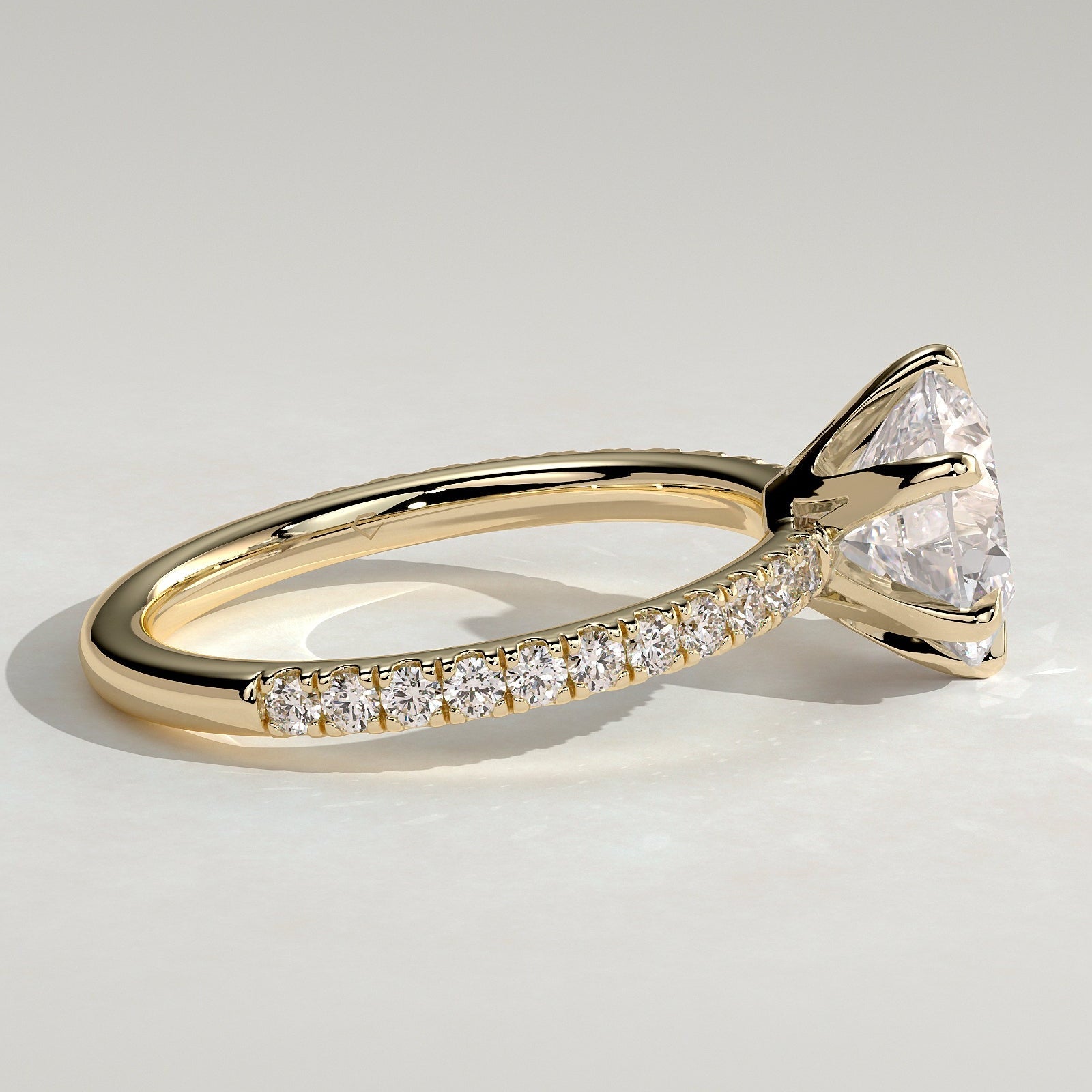 2 CT Round Pave Moissanite Engagement Ring