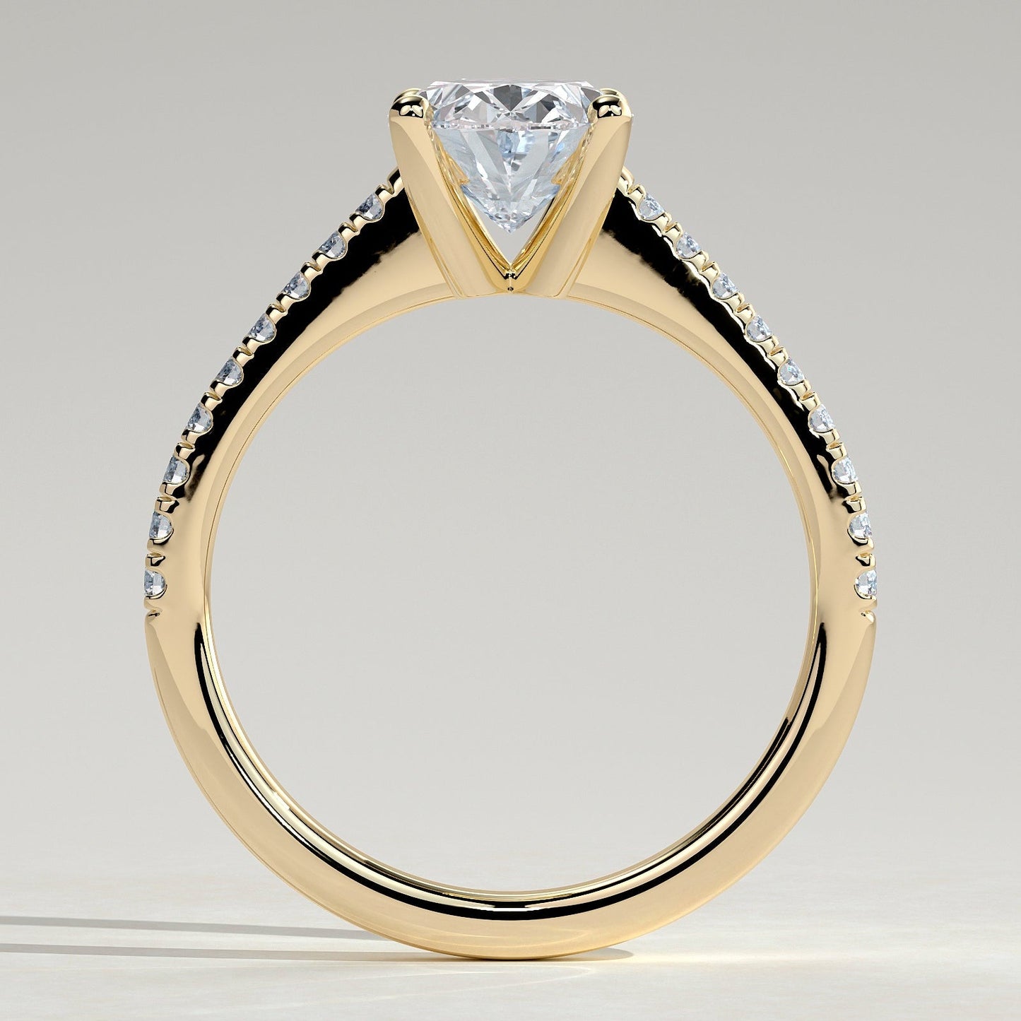 2 CT Oval Pave Moissanite Engagement Ring