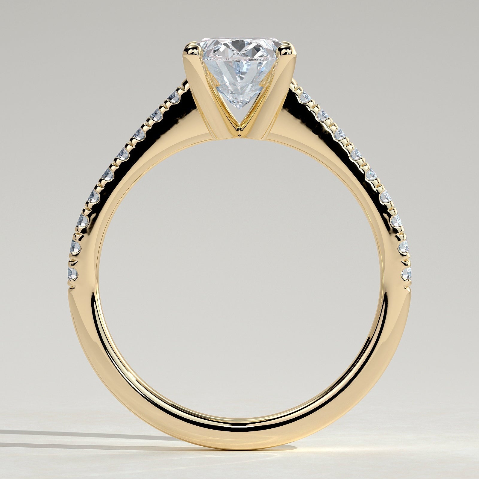 2 CT Oval Pave Moissanite Engagement Ring