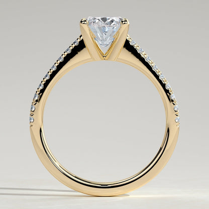 2 CT Oval Pave Moissanite Engagement Ring