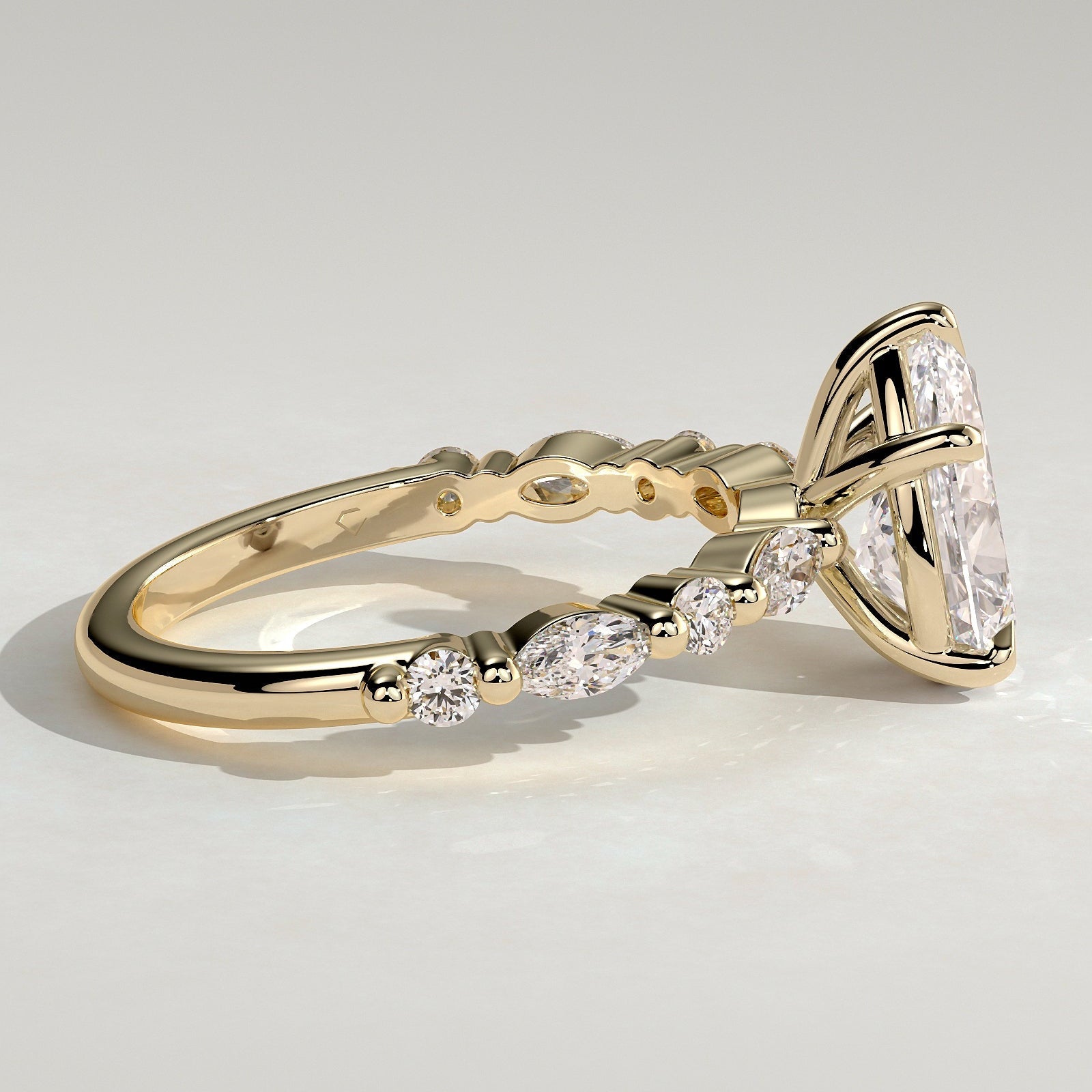 2 CT Pear Dainty Pave Moissanite Engagement Ring