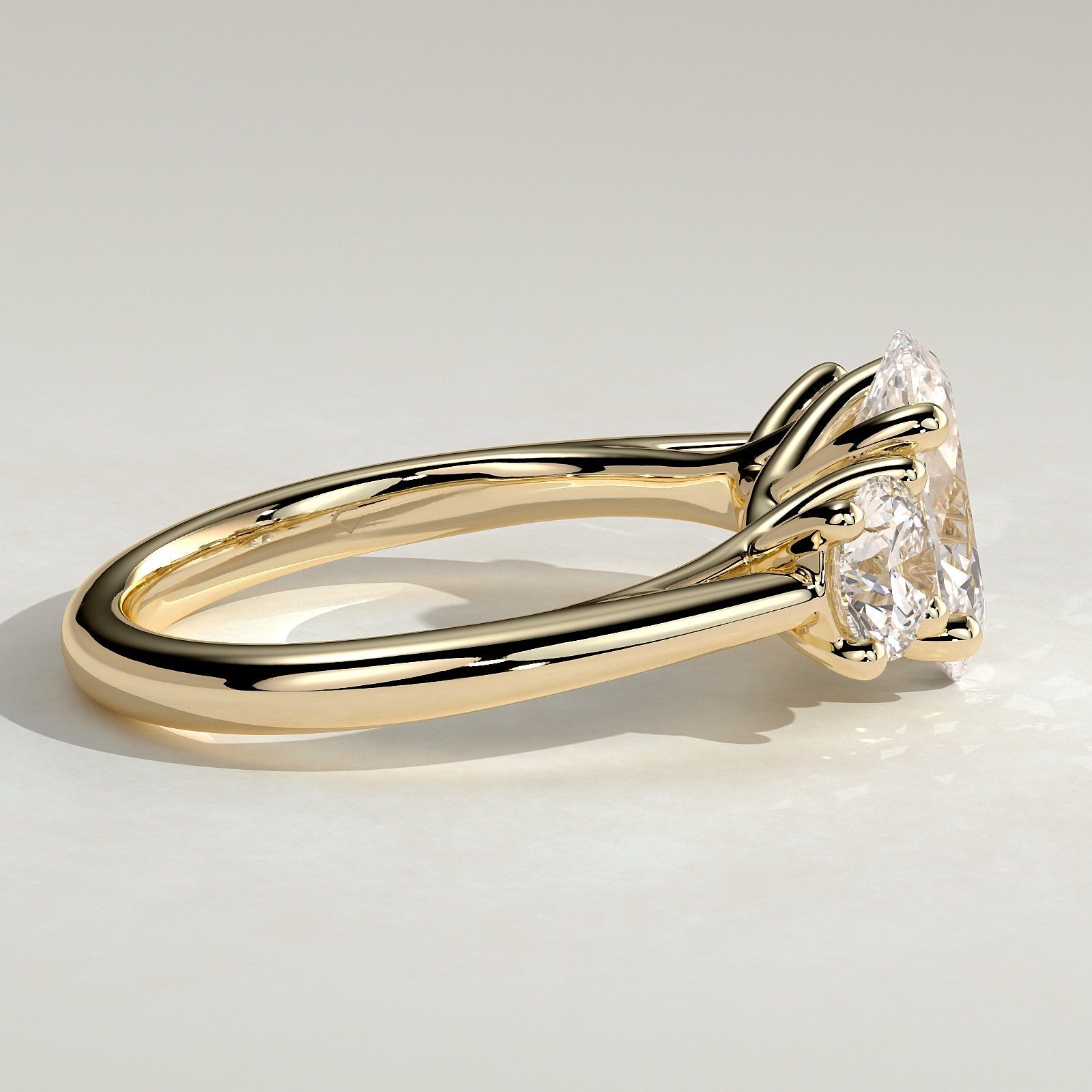 2 CT Oval Three Stone Moissanite Engagement Ring