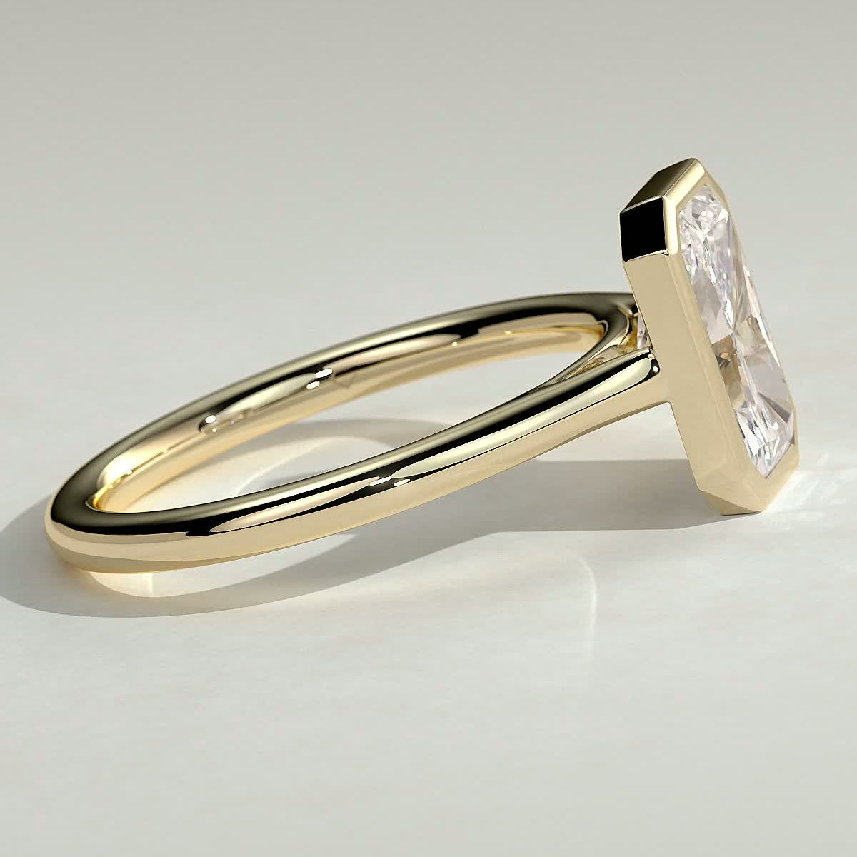 2 CT Radiant Bezel Solitaire Moissanite Engagement Ring