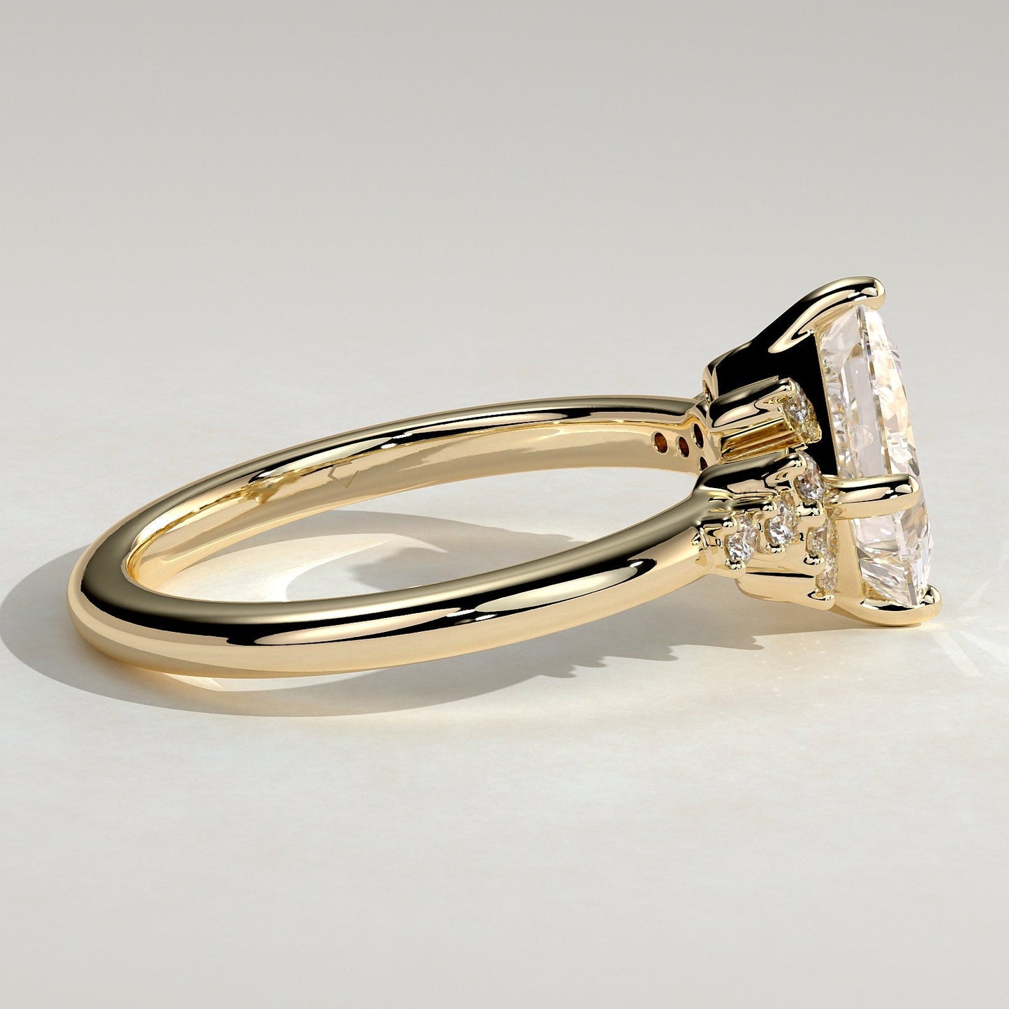 2 CT Princess Cluster Moissanite Engagement Ring