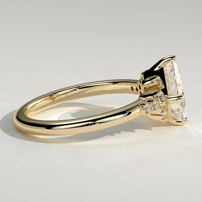 2 CT Princess Cluster Moissanite Engagement Ring