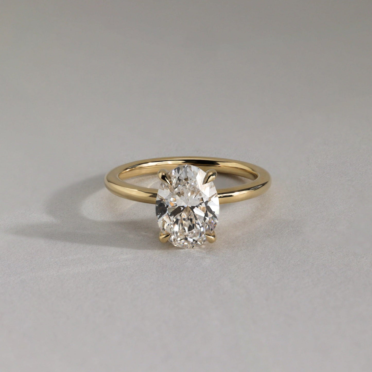 2 CT Oval Hidden Halo Moissanite Engagement Ring