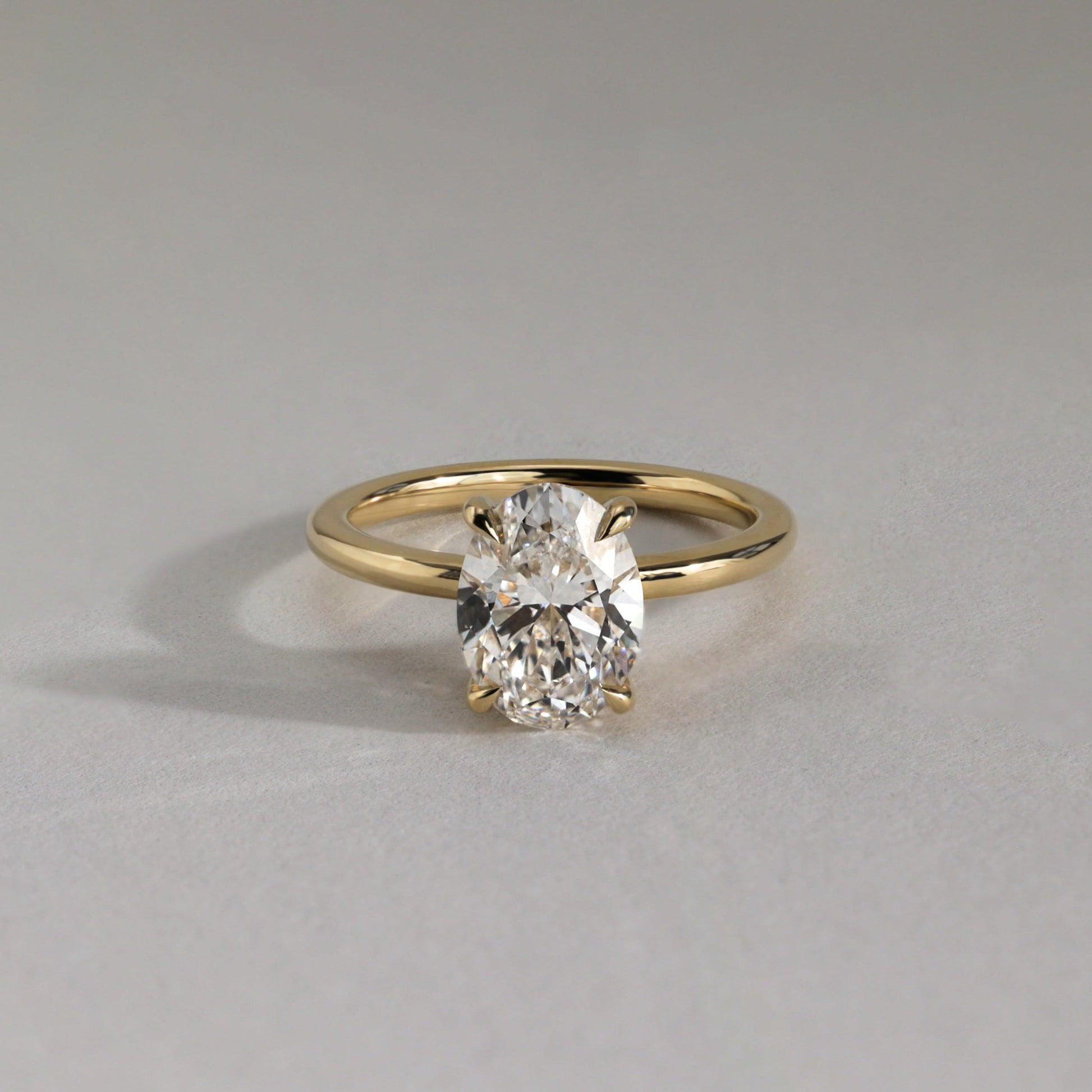 2 CT Oval Hidden Halo Moissanite Engagement Ring