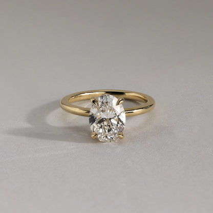 2 CT Oval Hidden Halo Moissanite Engagement Ring