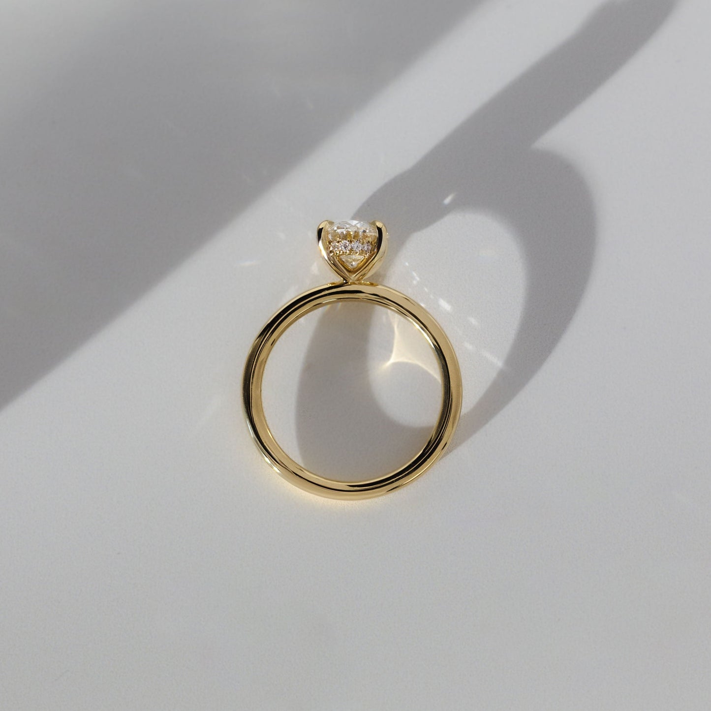 2 CT Oval Hidden Halo Moissanite Engagement Ring