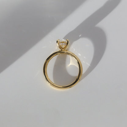 2 CT Oval Hidden Halo Moissanite Engagement Ring