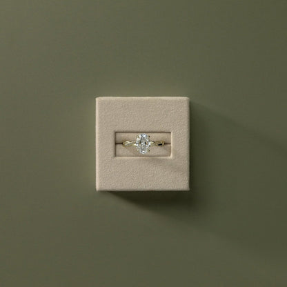 2 CT Oval Twisted Pave Moissanite Engagement Ring