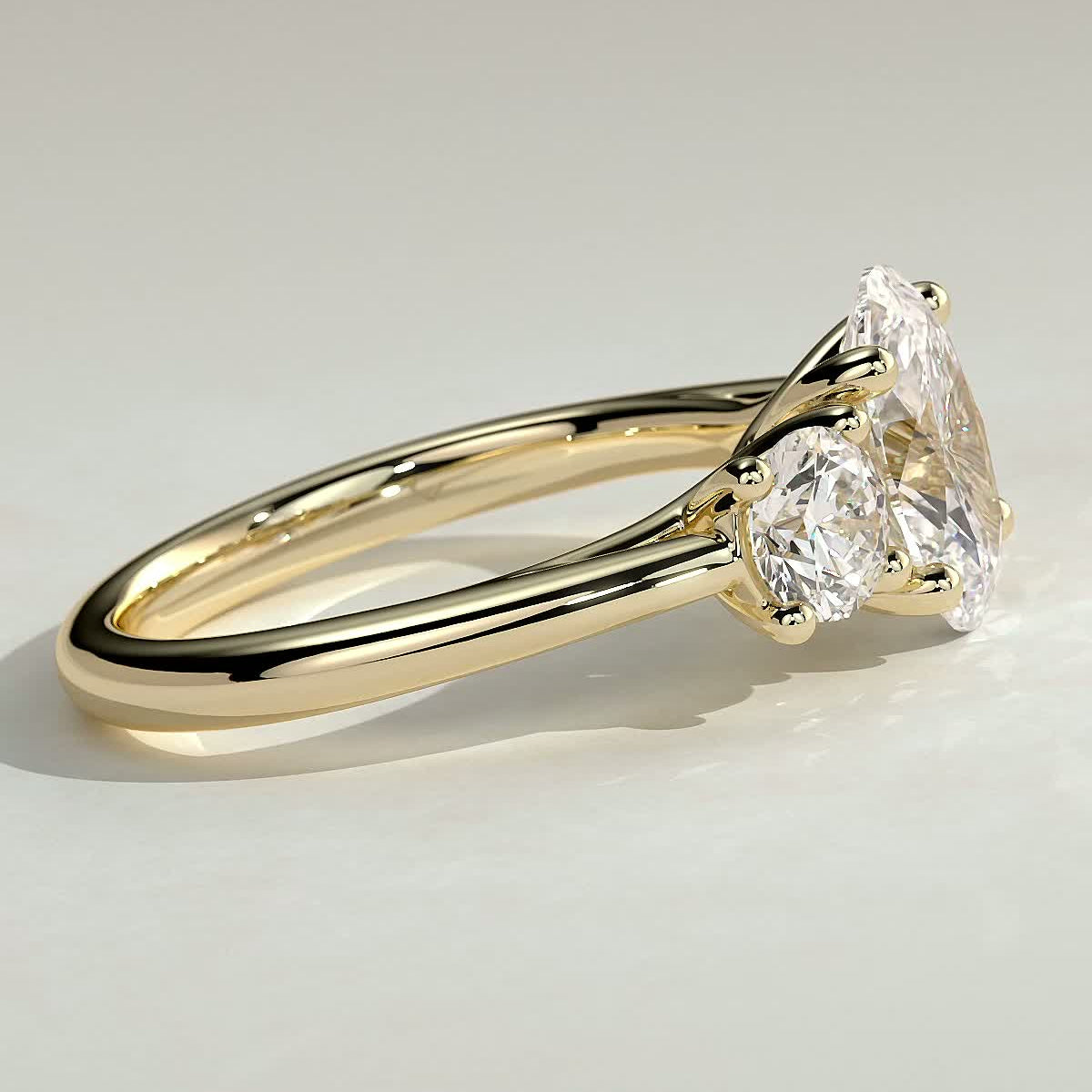 2 CT Oval Three Stone Moissanite Engagement Ring