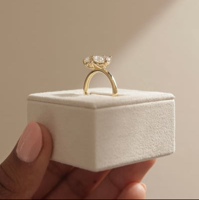 1 CT Pear Toi et Moi Moissanite Engagement Ring