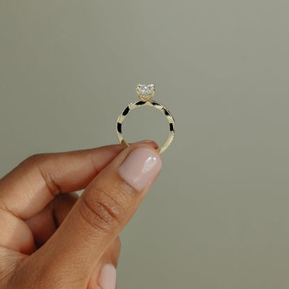 2 CT Oval Twisted Pave Moissanite Engagement Ring