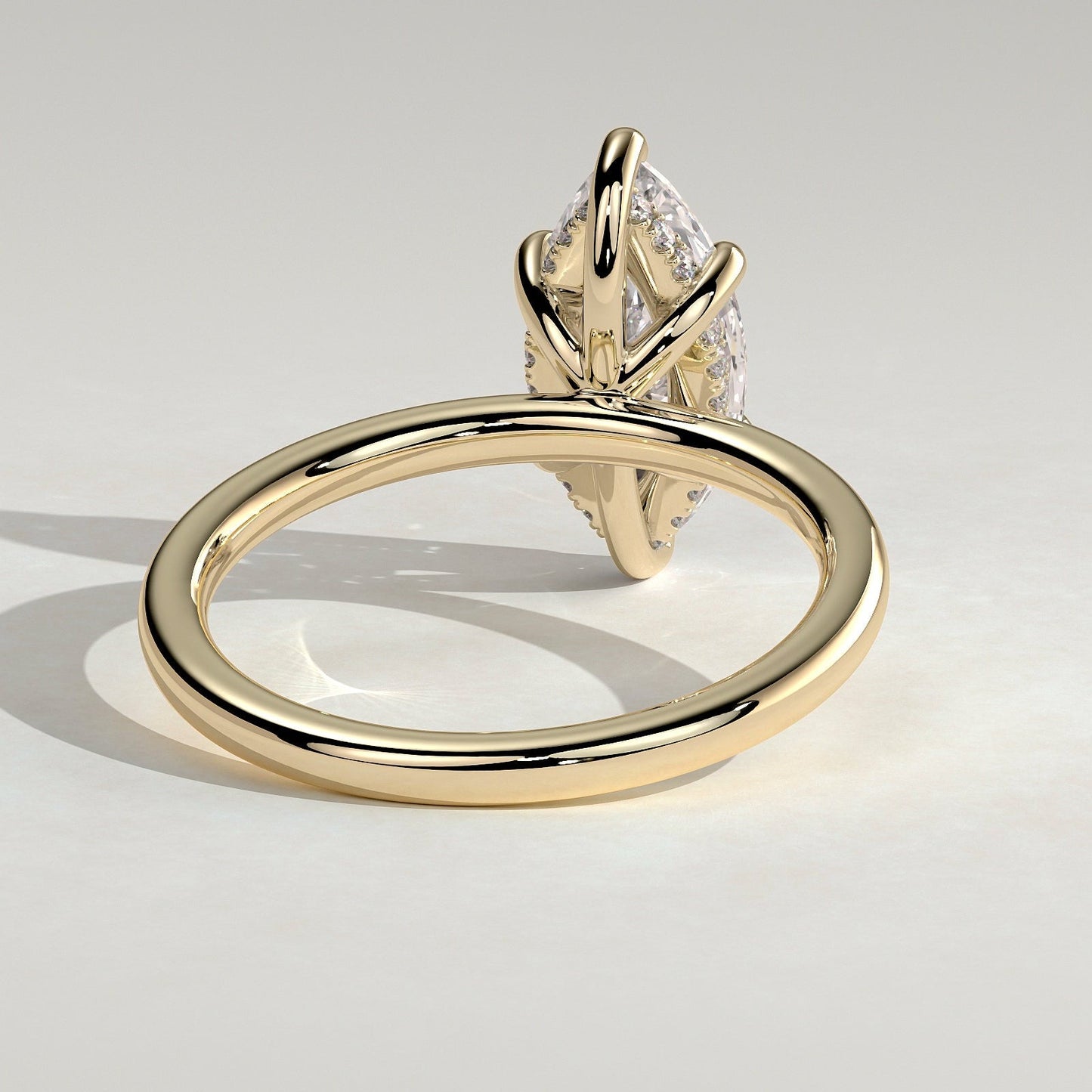 2 CT Marquise Hidden Halo Moissanite Engagement Ring